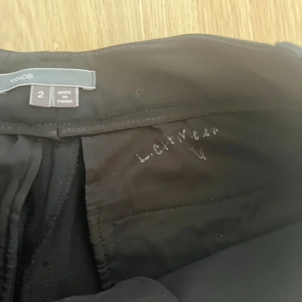 VINCE High Rise Slim Ankle Crop Trouser Black size 2